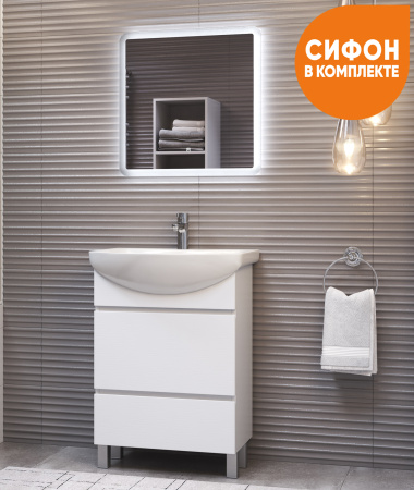 Тумба под раковину напольная VIGO Wing tn.WIN.BAL.60.2Y белый, 60 см