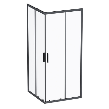 W93G-403-090BT Душевое ограждение AM.PM Gem S Square Slide 90x90 стекло прозрачное, профиль черный матовый