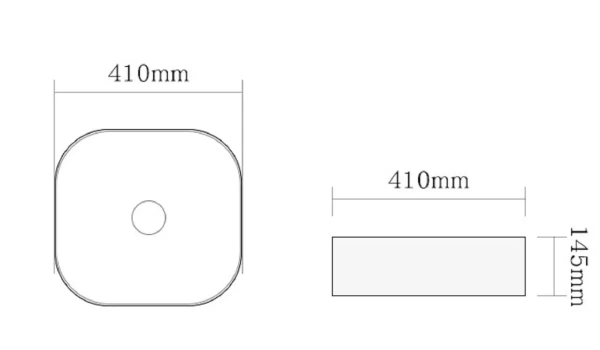 Раковина SantiLine SL-1106MB 41х41 матовая черная