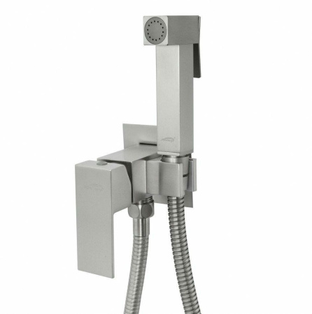 Смеситель встраиваемый с гигиеническим душем Hansberge H3077 Никель