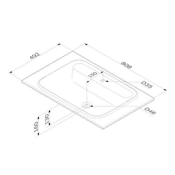 M8FWPC0800WM Func, Раковина мебельная AM.PM, литьевой мрамор, 80 см, цвет белый матовый