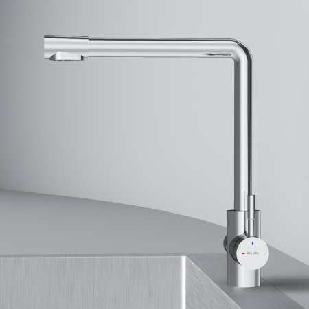 F85B05700 X-Joy S, Смеситель для кухни AM.PM с L-изливом с каналом для питьевой воды, хром