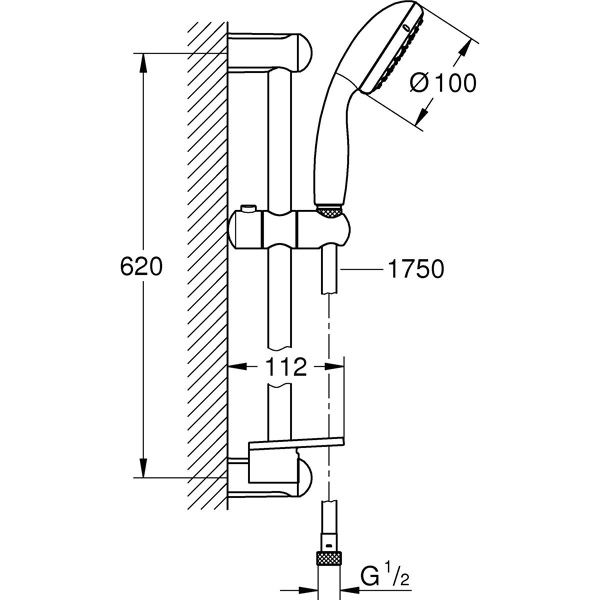 Душевой гарнитур Grohe New Tempesta 100 28593002