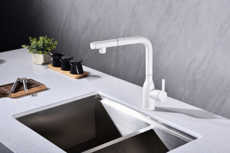 Смеситель для кухни Paulmark VIPER Vi213105-431(WH), белый матовый