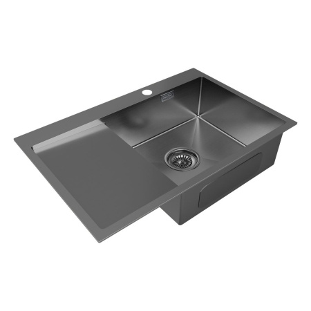 Мойка Paulmark KRONER 78F PM217851-GMR 510х780х200 мм, нержавеющая сталь, вороненая сталь