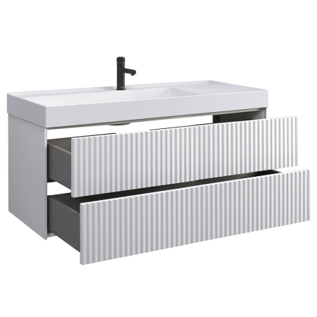 Тумба под умывальник Belux подвесная Сиртаки 120-02, Белый глянцевый