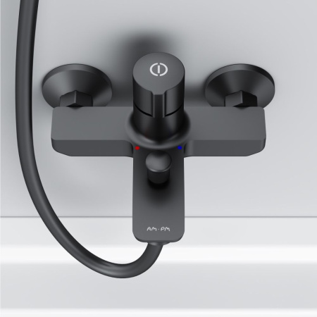 F85A10522_xxx X-Joy TouchReel Смеситель для ванны и душа AM.PM нажимной, чёрный