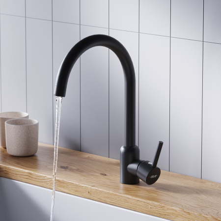 D3007022 Logic Кухонный смеситель Dorff поворотный, черный