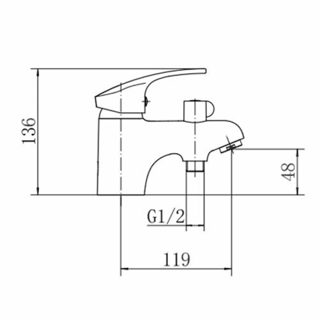 Смеситель на борт ванны FASHUN A1221, хром
