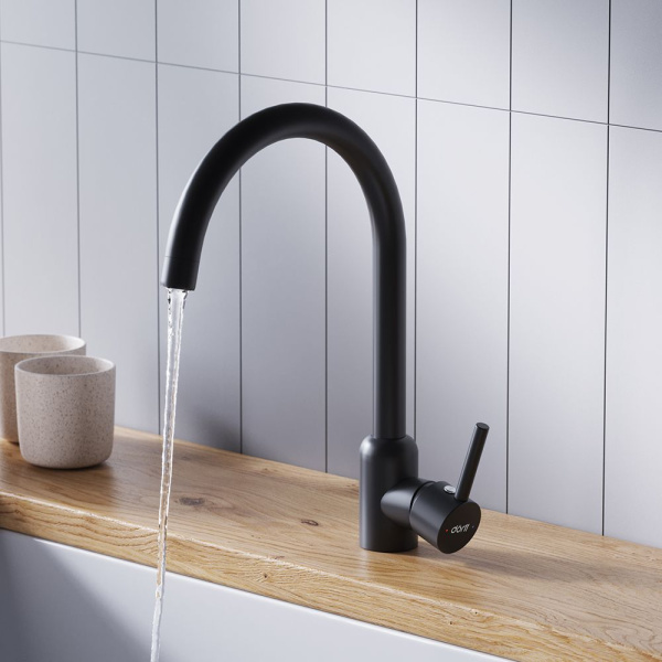 D3007022 Logic Кухонный смеситель Dorff поворотный, черный