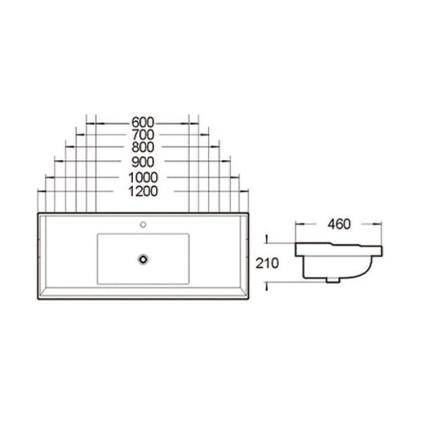 Раковина SantiLine SL-2112(70) 70х46 белая