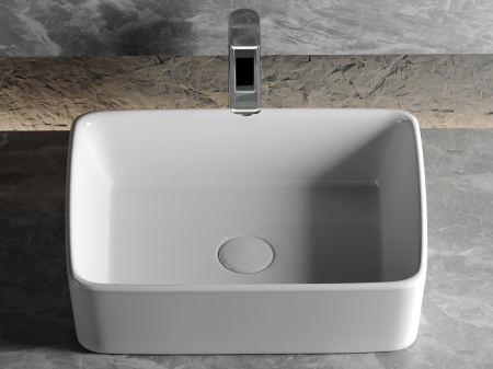 Умывальник чаша накладная прямоугольная Ceramicanova Element 480*370*130мм, Белый, CN6037