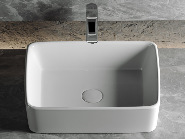Умывальник чаша накладная прямоугольная Ceramicanova Element 480*370*130мм, Белый, CN6037