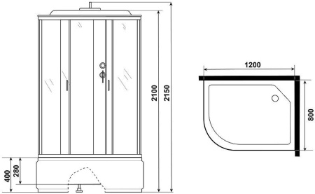 Душевая кабина Niagara Classic NG-2510-14R 120x80 без гидромассажа