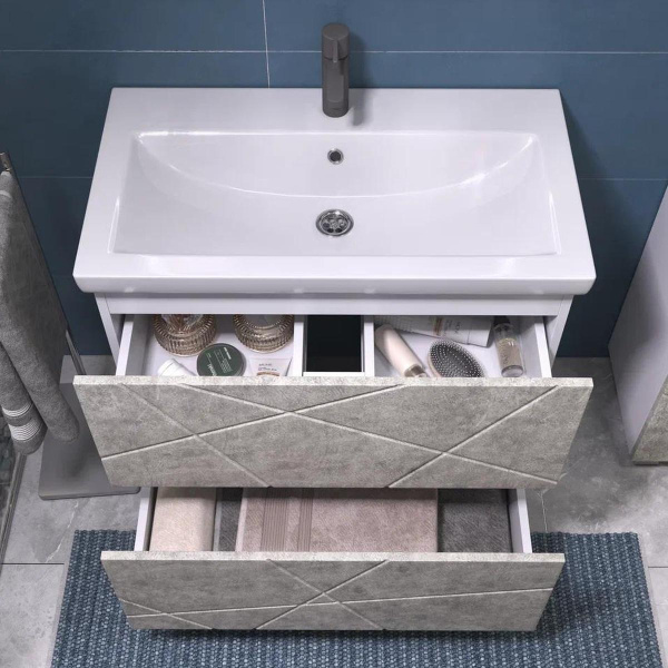 Тумба под раковину напольная VIGO Geometry 025 бетон, 80 см