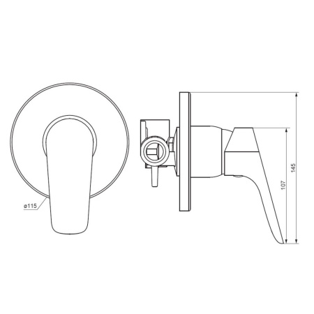 777500001 Jupiter Смеситель Damixa монтируемый в стену, хром
