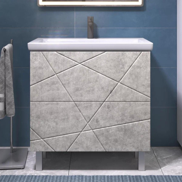 Тумба под раковину напольная VIGO Geometry 025 бетон, 80 см