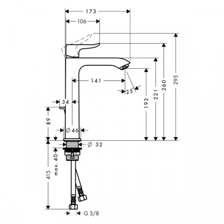 Смеситель для умывальника Hansgrohe Metris 31183000