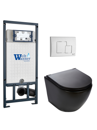 Комплект инсталляции с унитазом Weltwasser MARBERG 507 + MERZBACH 043 MT-BL + MAR 507 SE GL-WT
