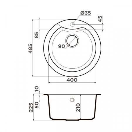 Кухонная мойка Omoikiri Yasugata 48R-GR Tetogranit leningrad grey 4993547