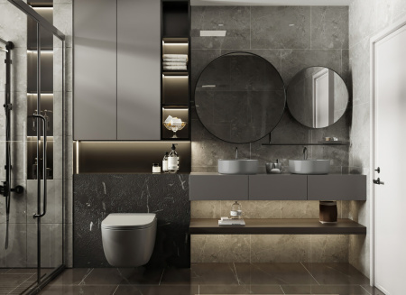 Унитаз ABBER Bequem AC1104MG подвесной серый матовый, безободковый