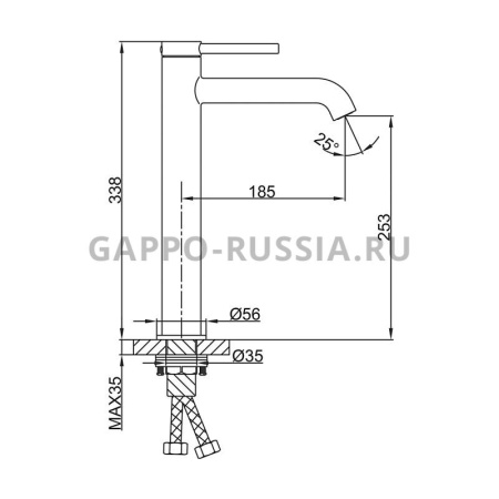 Смеситель для раковины Gappo G06-6 G1006-26