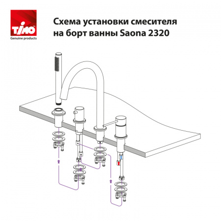 Смеситель для ванны с душем, врезной Timo Saona 2320/03Y черный