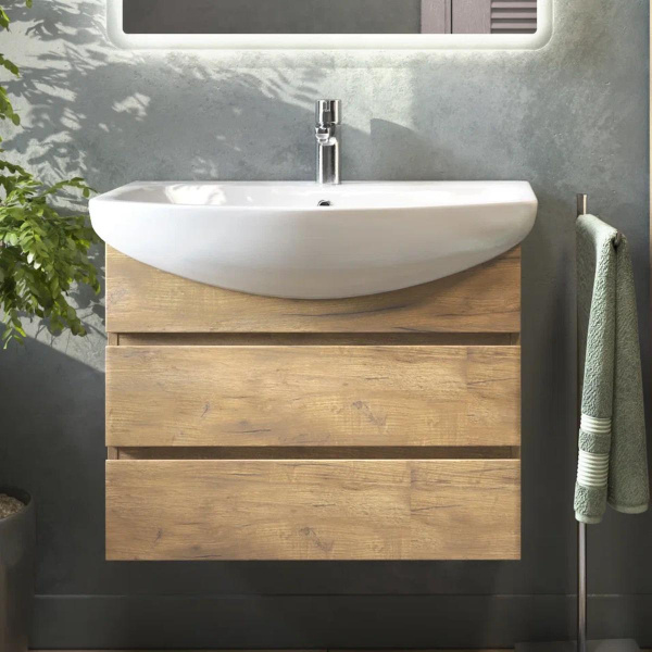 Тумба под раковину подвесная VIGO Wing tp.WIN.BAL.60.2Y дуб золотой, 60 см