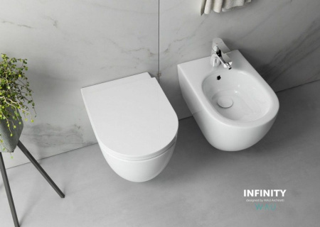 Биде ISVEA Infinity подвесной  365*530*400 цвет серый бетон матовый 10NF41001SV-2V