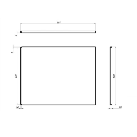 W00A-000-070W-S Универсальная боковая панель для ванны 70 см