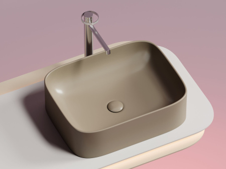 Умывальник чаша накладная прямоугольная Ceramicanova Element 505*380*150мм, капучино матовый, CN6052MC
