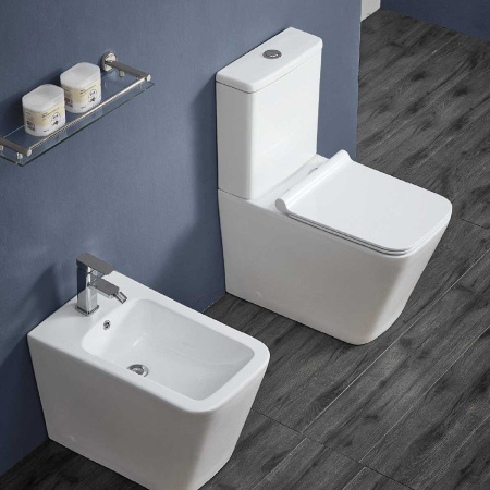 Унитаз-компакт Vincea Q-Line VT2-12 безободковый,  цвет белый, Geberit, ультратонкое сиденье soft-close, P-trap