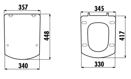 Сиденье с крышкой для унитаза подвесного Tetra (Duroplast, soft-close) SORTI, белый, KC2103.01.0000E