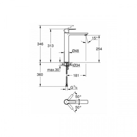 Смеситель для умывальника Grohe Lineare XL-Size 23405001