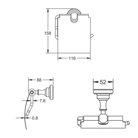 Держатель для туалетной бумаги Rose RG1105, хром