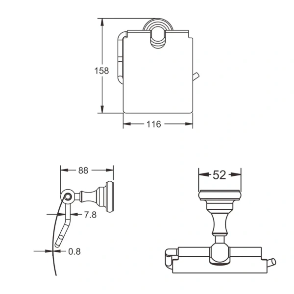 Держатель для туалетной бумаги Rose RG1105Q, бронза