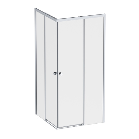 W94G-403-9090-MT Душевое ограждение AM.PM X-Joy Square Slide 90х90, мат хром, прозрачное