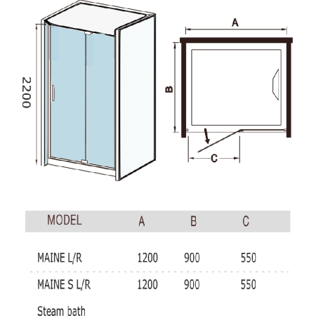 Душевая кабина WeltWasser MAINE R 120х90