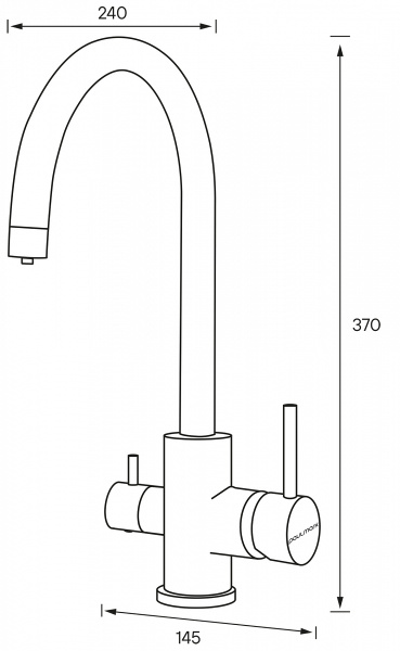 Смеситель для кухни Paulmark ESSEN Es213211-GM, вороненая сталь