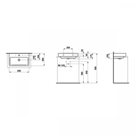 Раковина накладная Laufen Pro 8179590001041