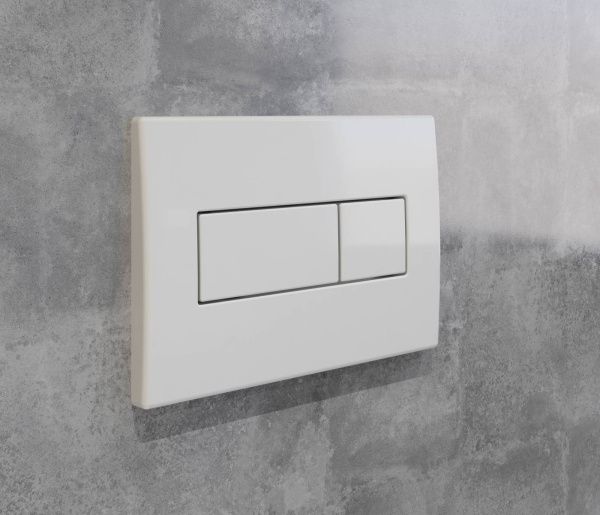 Комплект Styron STY-740+STY-800-1 белая кнопка смыва и подвесной унитаз Lavinia Boho One Rimless 3302004R с крышкой