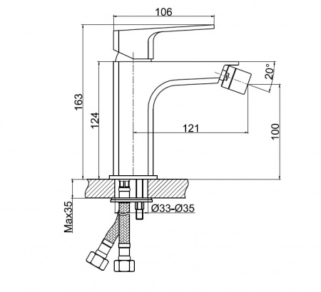 Смеситель для биде Cersanit WISLA 63058