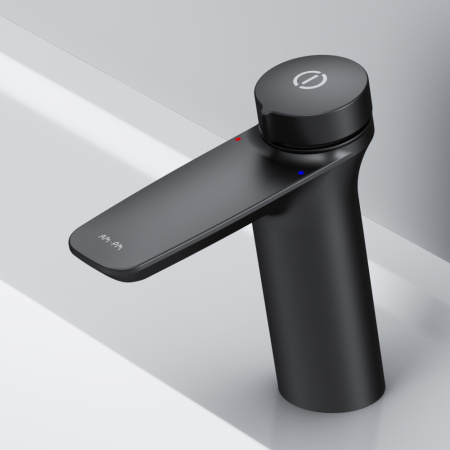 F50A02522 Inspire V2.0, TouchReel Смеситель для умывальника AM.PM, излив 125 мм, черный.