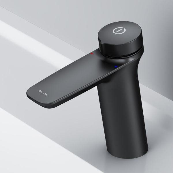 F50A02522 Inspire V2.0, TouchReel Смеситель для умывальника AM.PM, излив 125 мм, черный.
