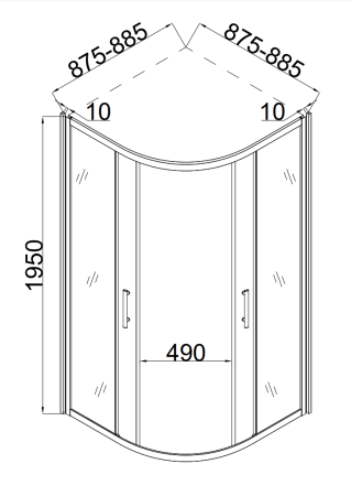 Душевой уголок Taliente TA-09091-1MP 90х90 стекло рифленое 6 мм