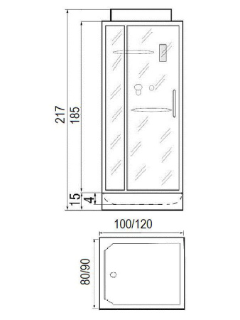 Душевая кабина River TANA 120/90 1200х900х2170мм