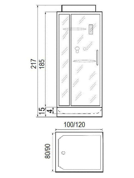 Душевая кабина River TANA 120/90 1200х900х2170мм