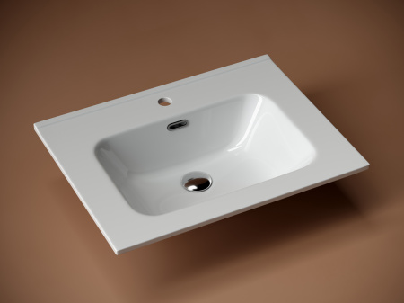 Умывальник накладной прямоугольный Ceramicanova Element 610*465*180мм, белый, CN7001