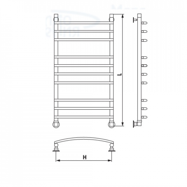 Полотенцесушитель Ariano Прима R 100х50 Black