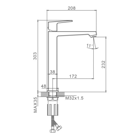 Смеситель для раковины Splenka S01.15.06, черный